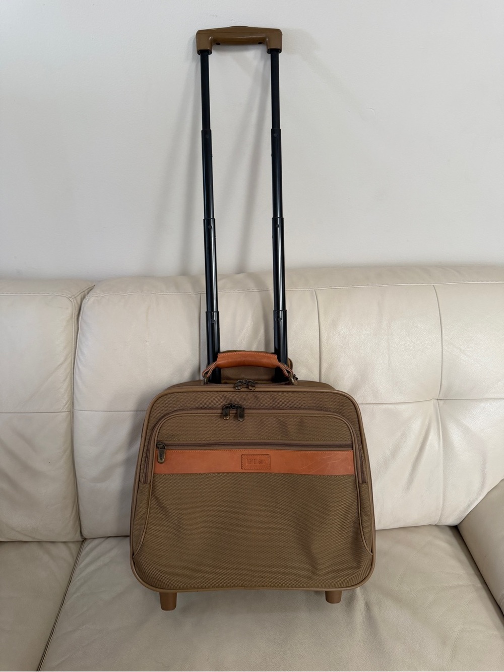 Hartmann Vintage Intensity nylon and leather wheeled carry-on bag